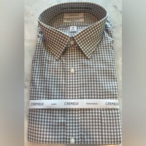 Daniel Cremieux Men’s dress shirt. Gray & white check pattern 18/35